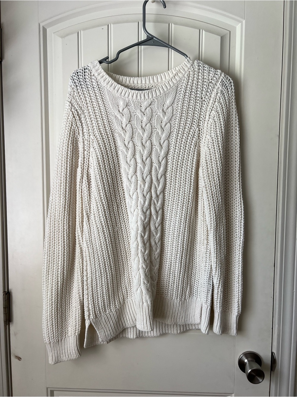 Women's Cable Knit Crewneck Sweater - Cream
